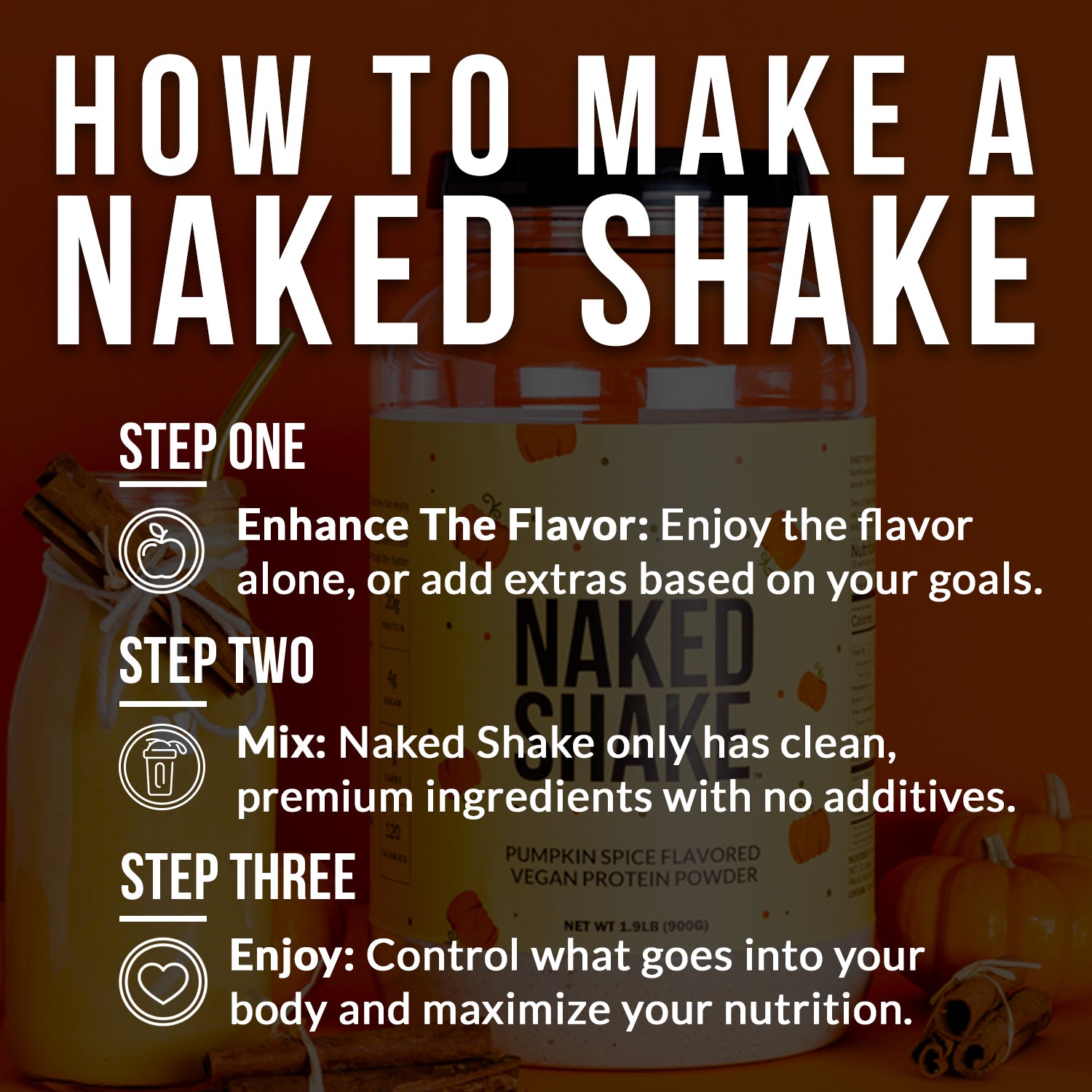 Pumpkin Spice Protein Shake | Naked Shake - 30 Servings