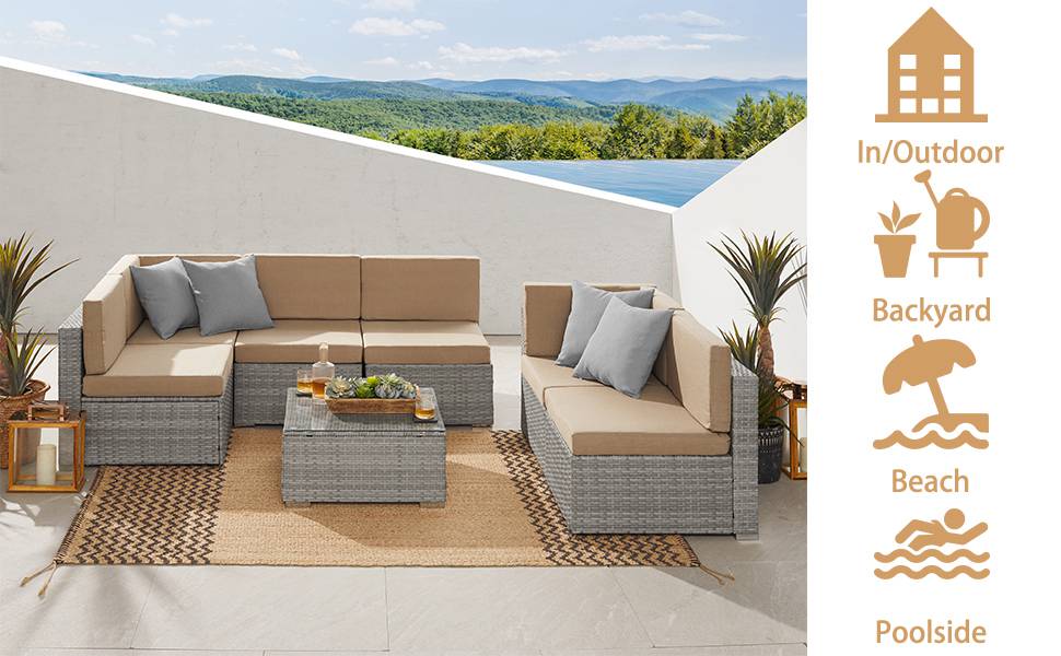Outdoor Wicker Sectional