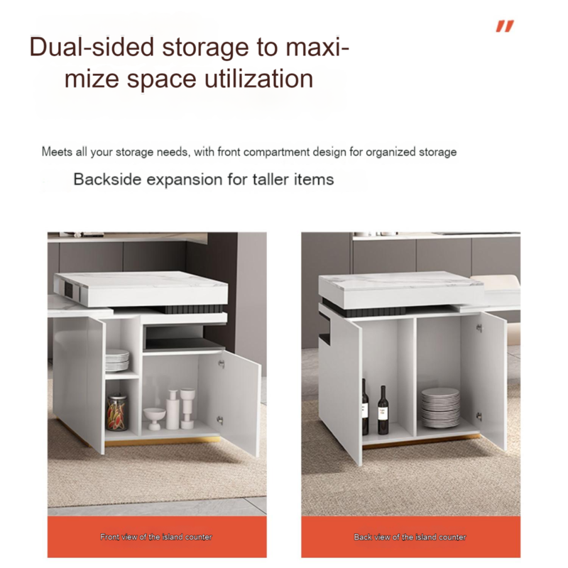 kitchen island storage space is big