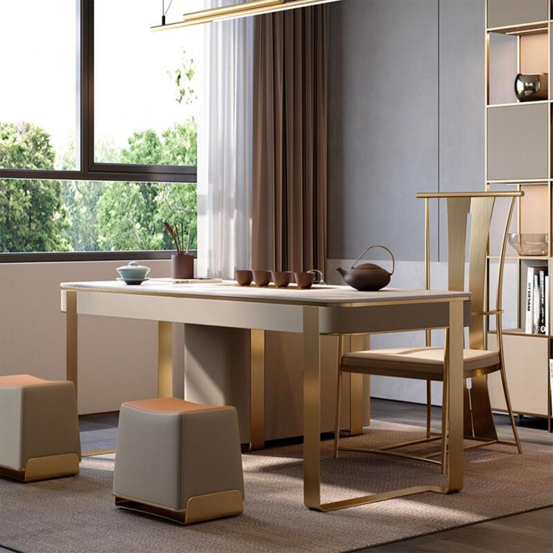 rectangular island table with window besides