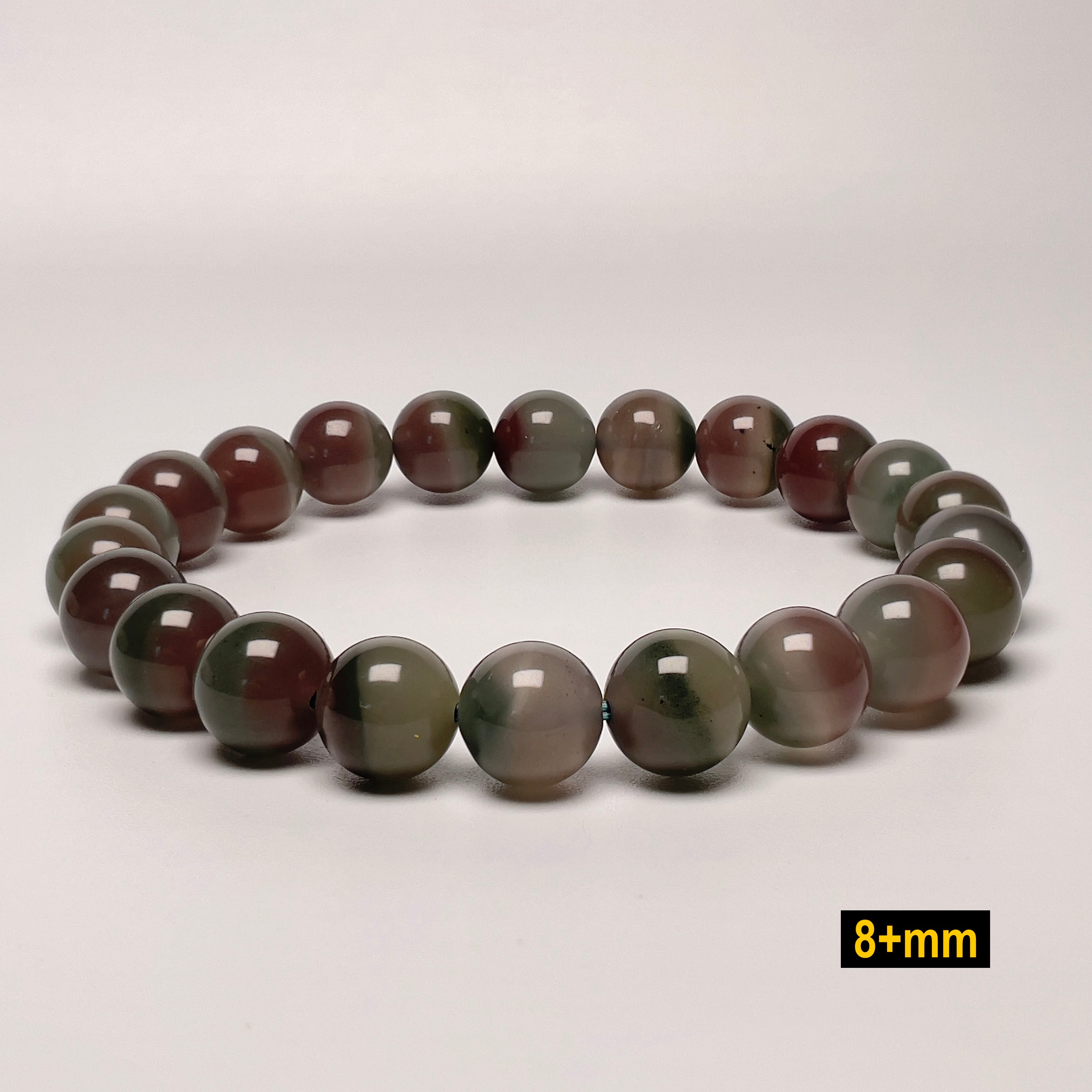 Stonelry Natural Green Purple Agate Beaded Bracelet (8 to 10+mm)