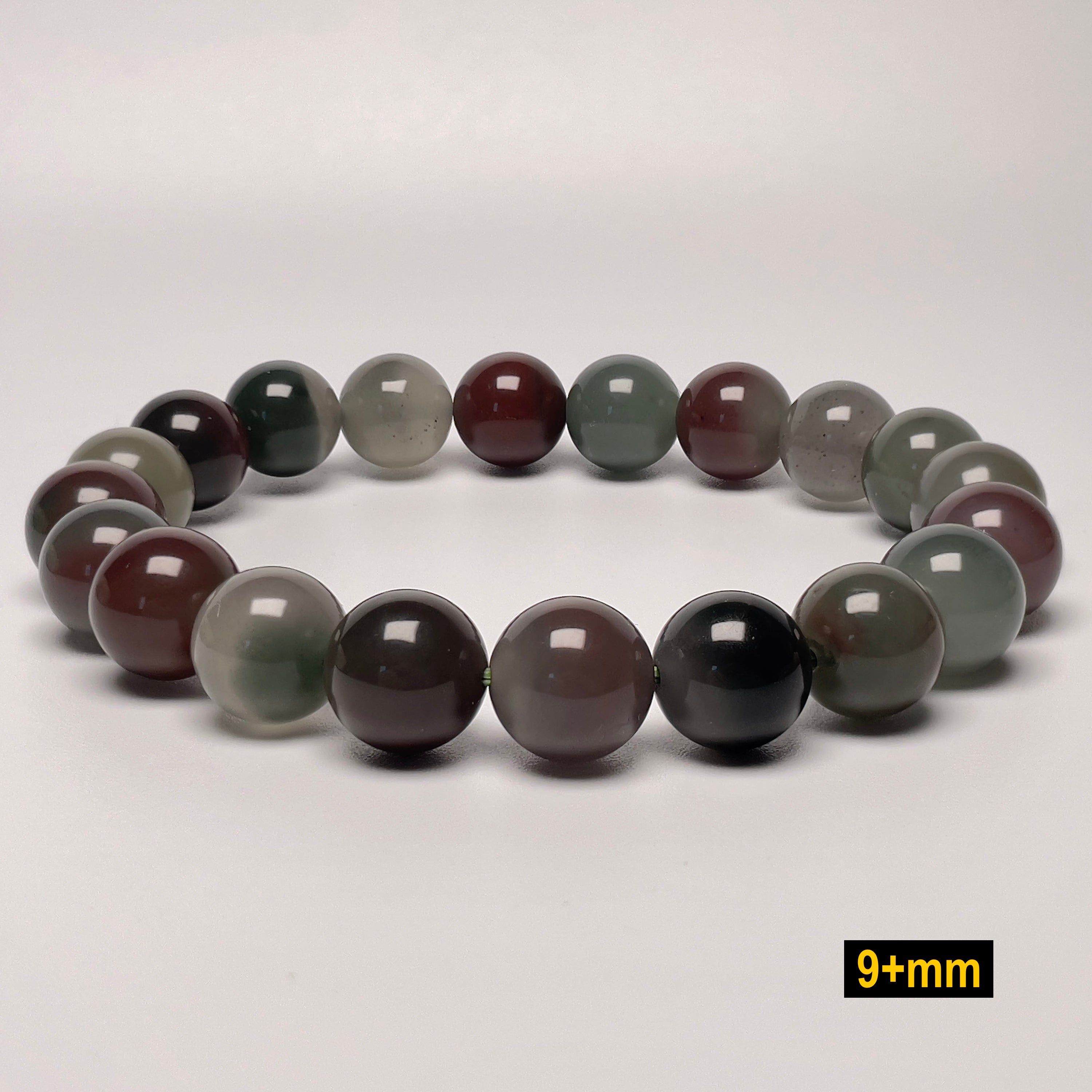 Stonelry Natural Green Purple Agate Beaded Bracelet (8 to 10+mm)