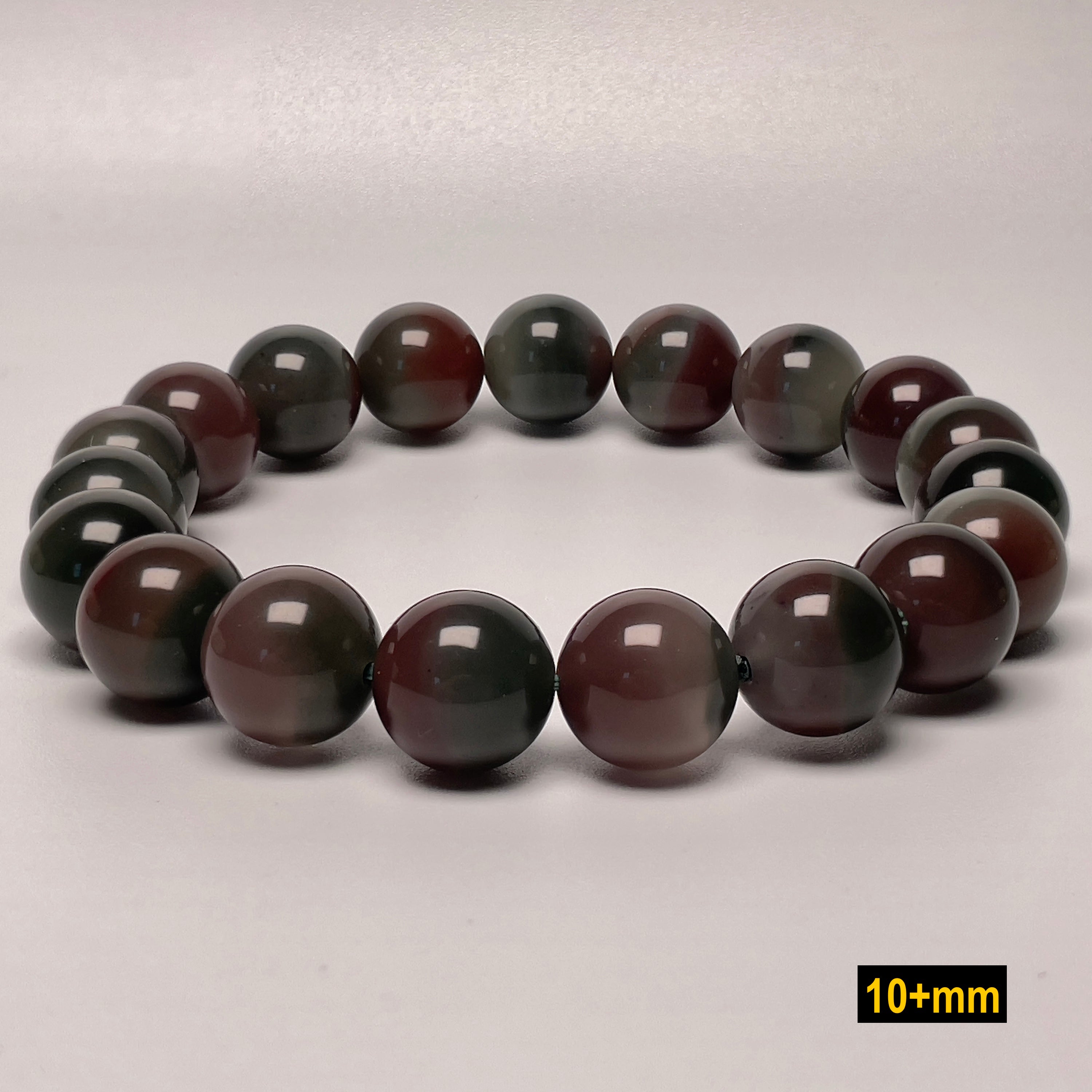 Stonelry Natural Green Purple Agate Beaded Bracelet (8 to 10+mm)