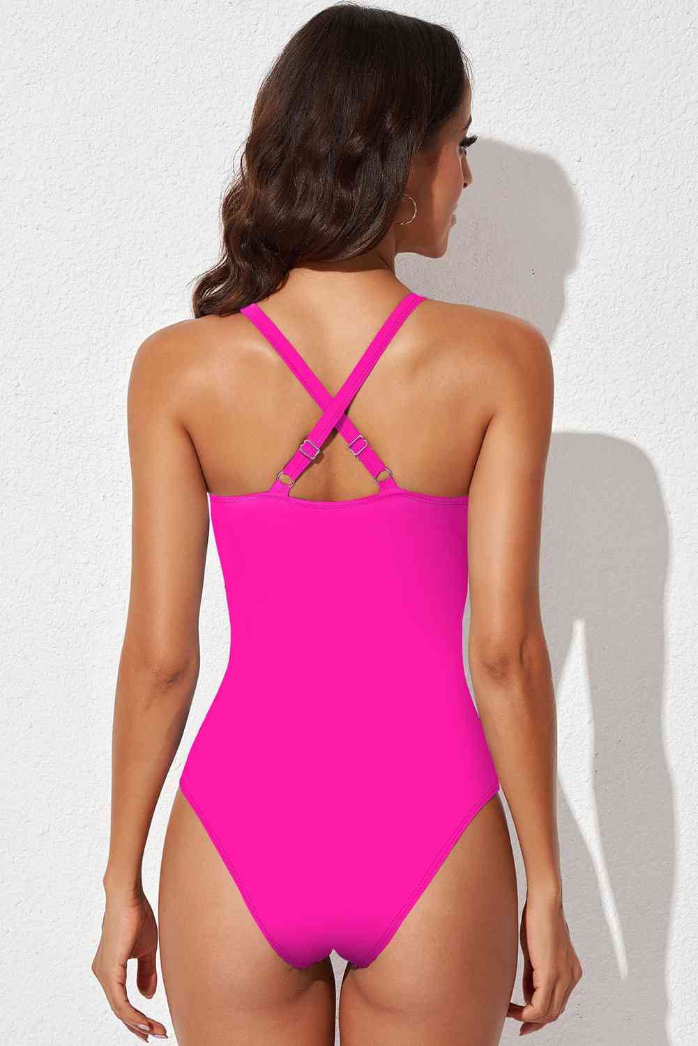 Sporty Halter Neck One-Piece Swimsuit