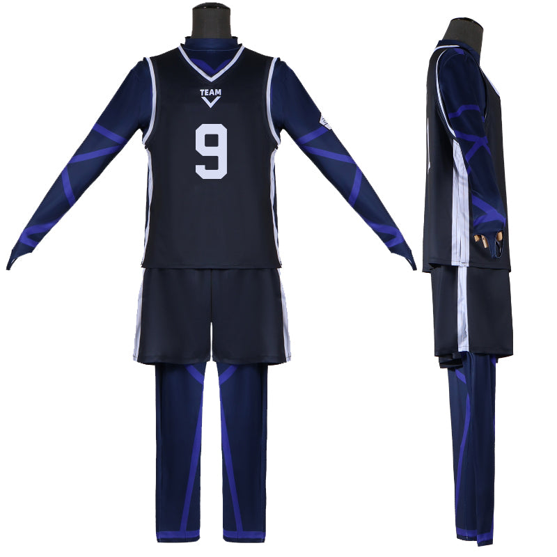 Blue Lock Jersey Anime Blue Lock Black Sportswear Soccer Jersey Costume Becostume