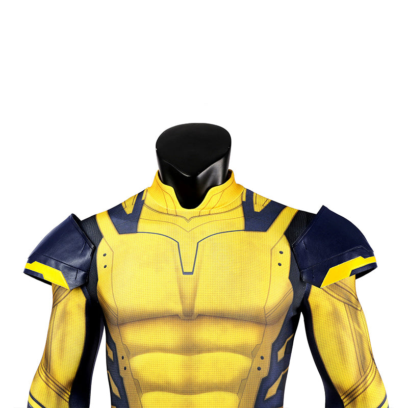 Movie Deadpool 3 Wolverine Yellow Suit Superhero Hugh Jackman Wolverine Cosplay Costume