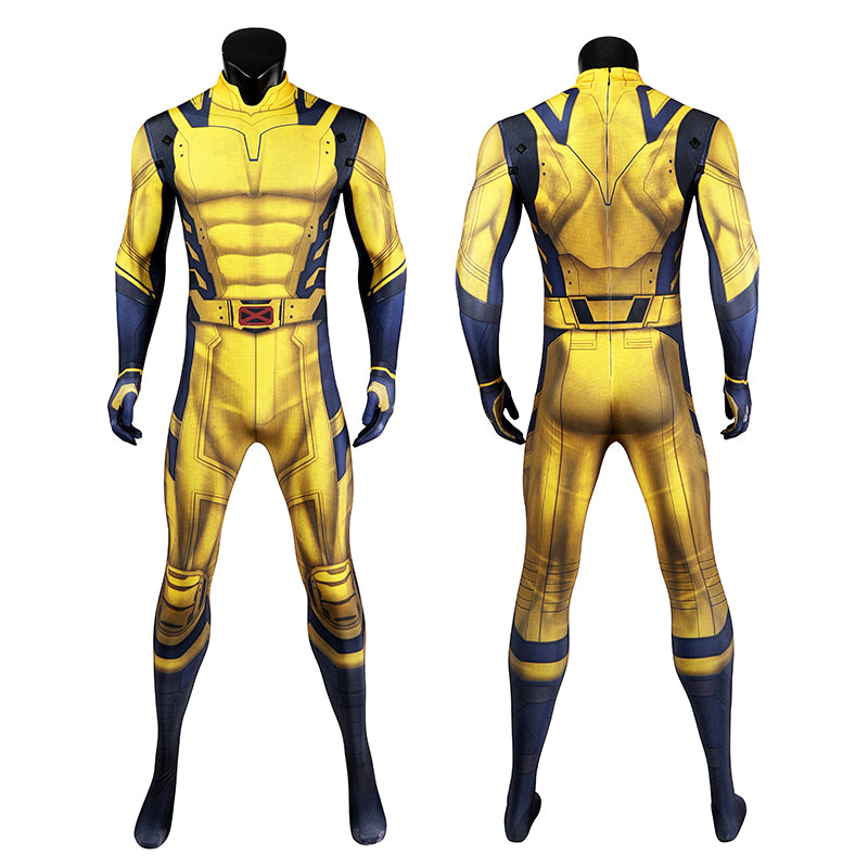 Movie Deadpool 3 Wolverine Yellow Suit Superhero Hugh Jackman Wolverine Cosplay Costume