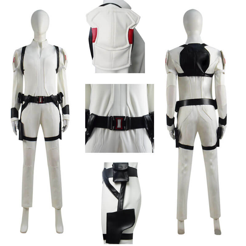 Black Widow Costumes Natalia Romanova White Suit Cosplay Costume Jumpsuit