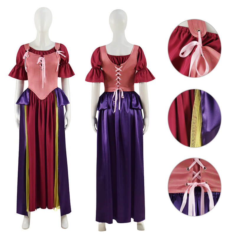 New Sarah Sanderson Corset Dress Hocus Pocus 2 Halloween Cosplay Costumes Becostume