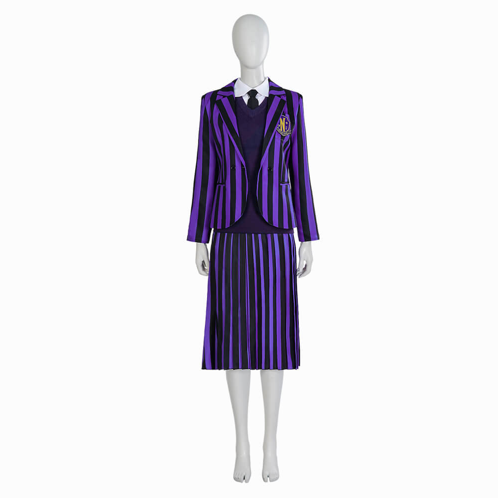 Becostume Nevermore Academy Purple School Uniform The Addams Family Wednesday Addams Cosplay Costume