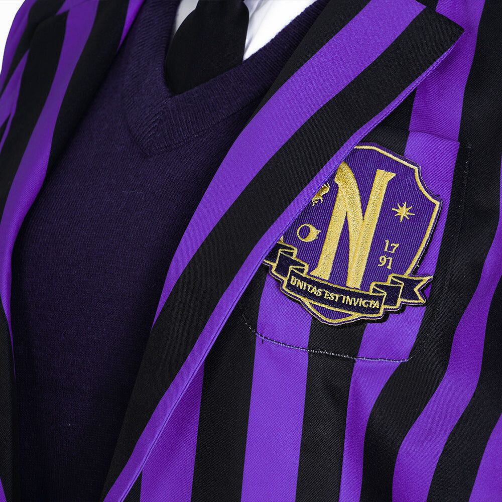 Becostume Nevermore Academy Purple School Uniform The Addams Family Wednesday Addams Cosplay Costume