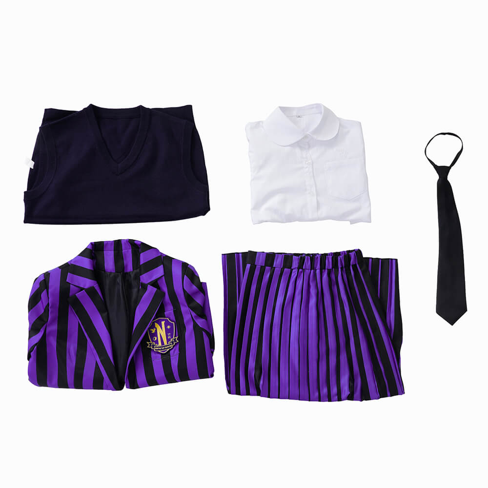 Becostume Nevermore Academy Purple School Uniform The Addams Family Wednesday Addams Cosplay Costume