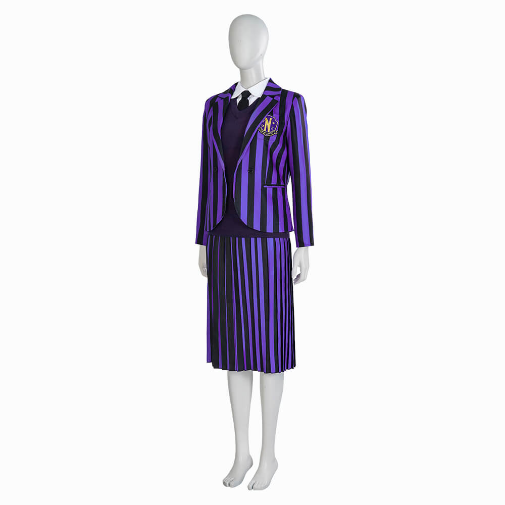 Becostume Nevermore Academy Purple School Uniform The Addams Family Wednesday Addams Cosplay Costume