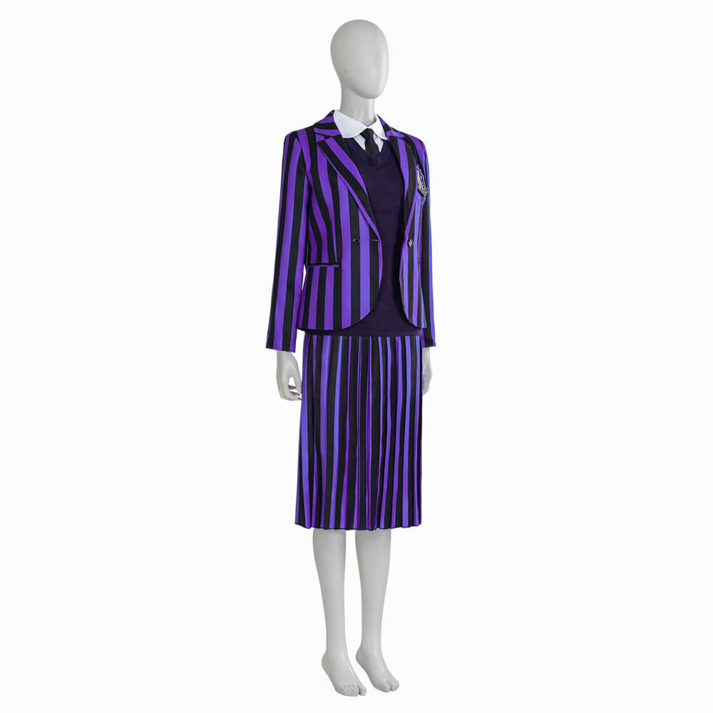 Becostume Nevermore Academy Purple School Uniform The Addams Family Wednesday Addams Cosplay Costume