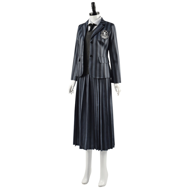 Wednesday Addams Costumes 2022 Wednesday Addams Uniform Cosplay Outfit Becostume