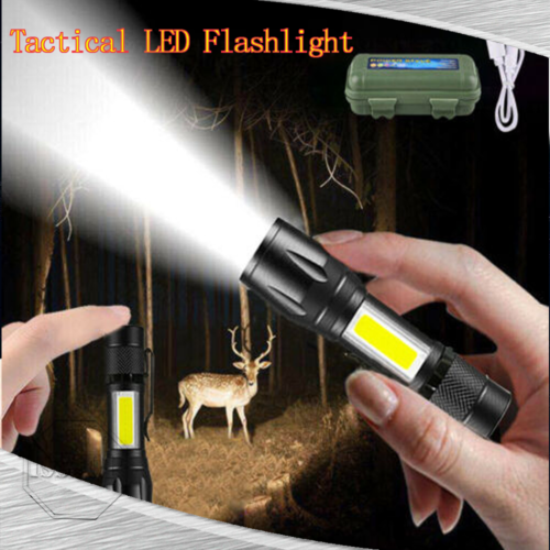 Mini Rechargeable Tactical High Power Flashlight with COB Light