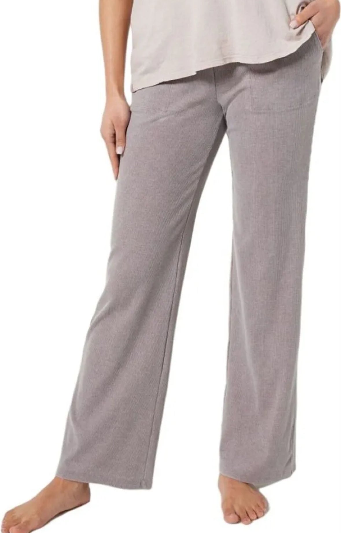 AnyBody Ribbed Beach Wash Straight Leg Pant 4X