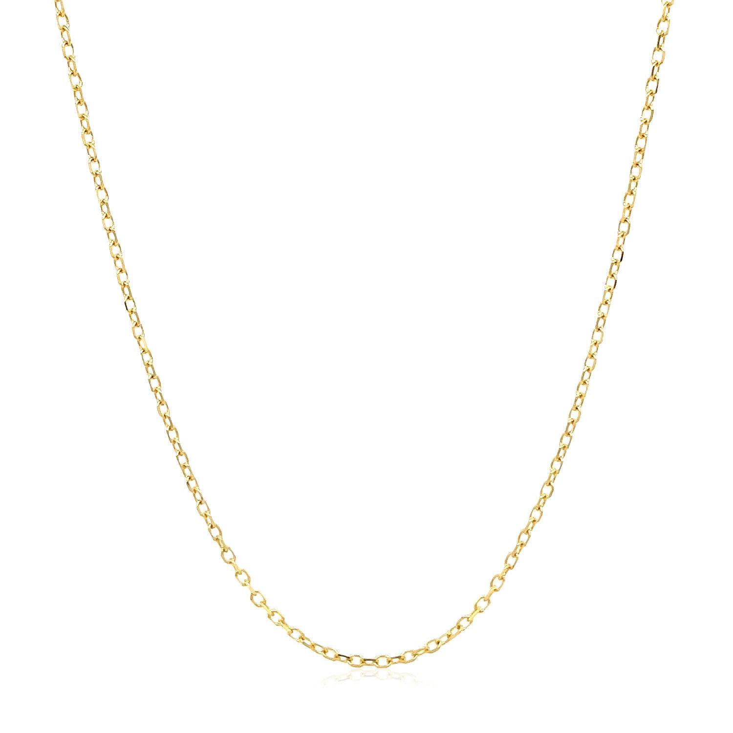 14k Yellow Gold Faceted Cable Link Chain 1.3mm