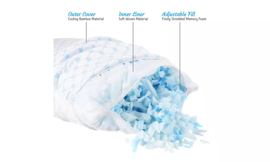 Gel and Memory Foam Infused Reversible Cooling Pillow