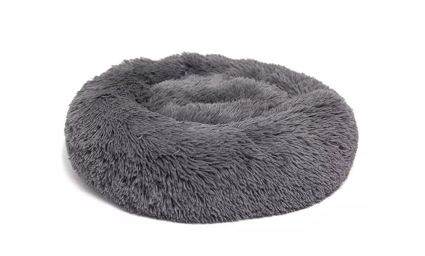 Fluffy Round Sleeping Bed For Pet Dog Cat Cozy Kitty Teddy Kennel