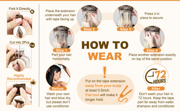 How to wear the tape in hair extensions
