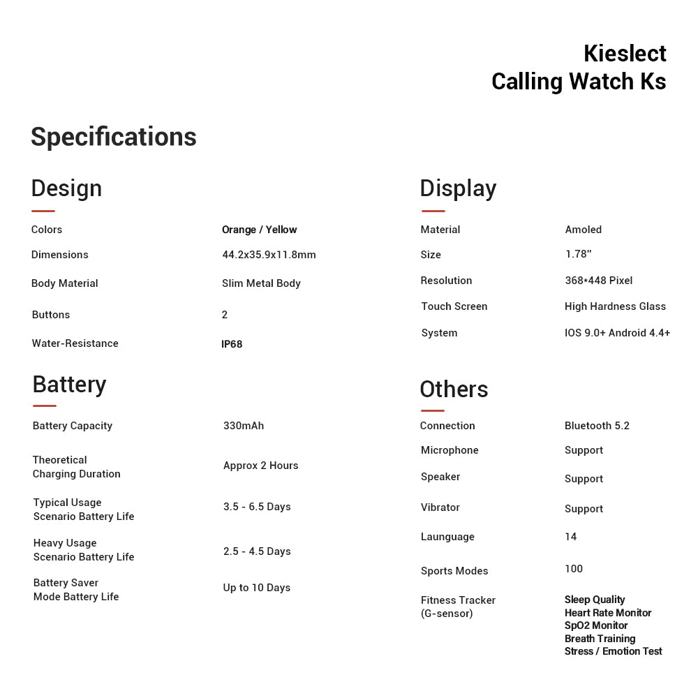 Reloj inteligente Kieslect Ks