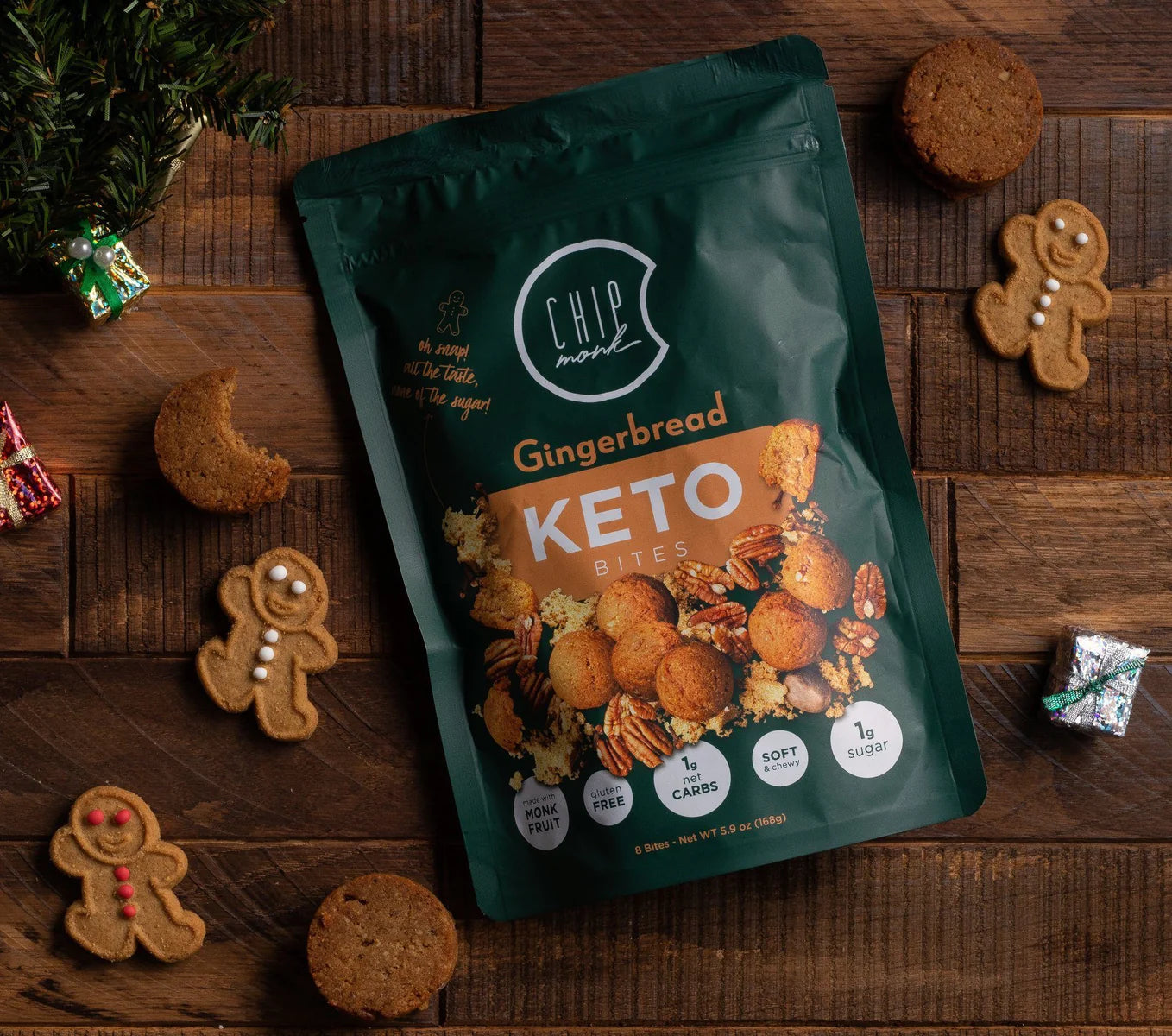 ChipMonk Baking - Gingerbread Keto Cookie Bites (6 oz)