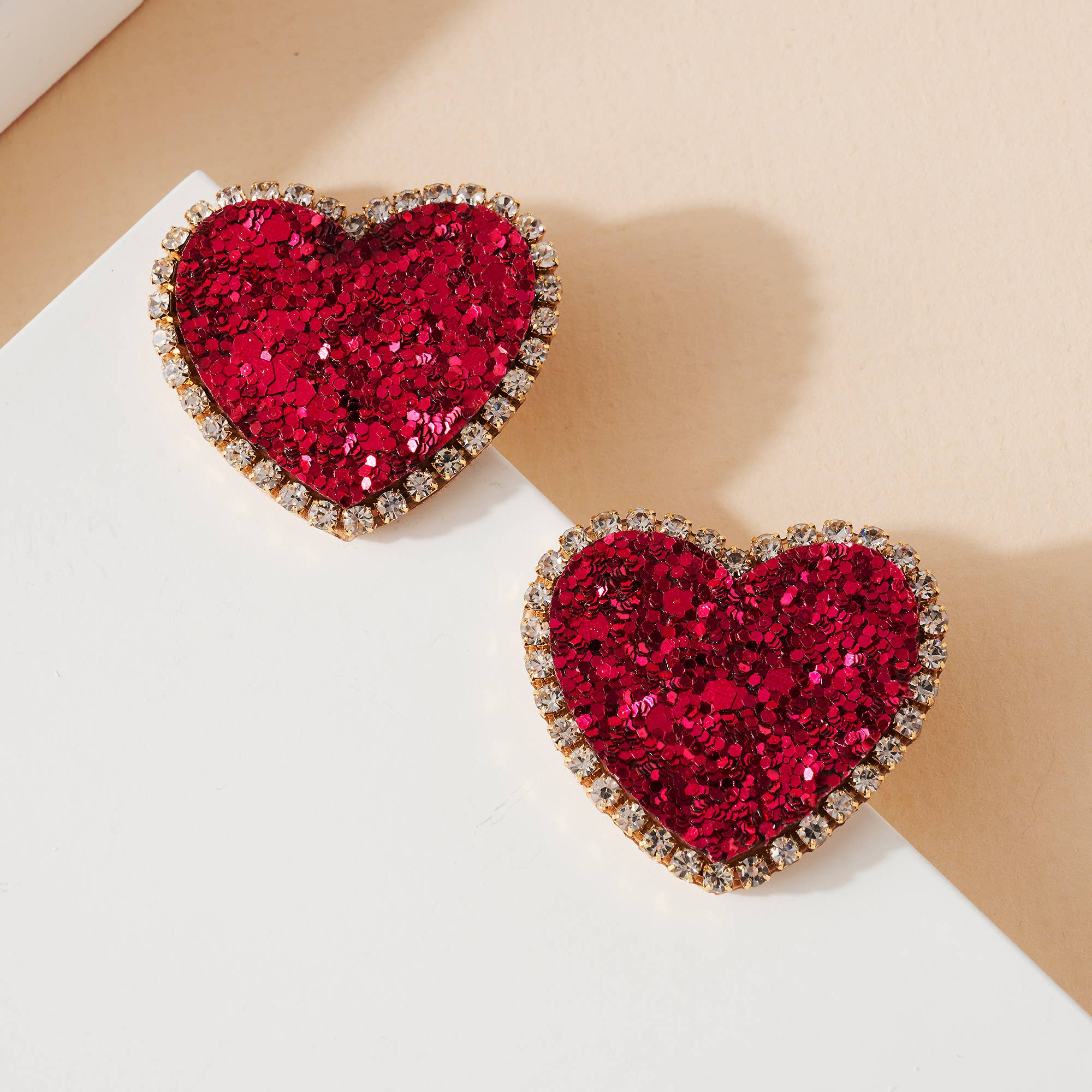 SALE Heart Sequin Stud Earrings