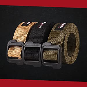 MISSION ELITE Tactical Belt, 1.5-inch Nylon Gun Belts for Men, 2-Ply EDC Belt with Adjustable Plastic Buckle