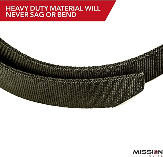 MISSION ELITE Tactical Belt, 1.5-inch Nylon Gun Belts for Men, 2-Ply EDC Belt with Adjustable Plastic Buckle