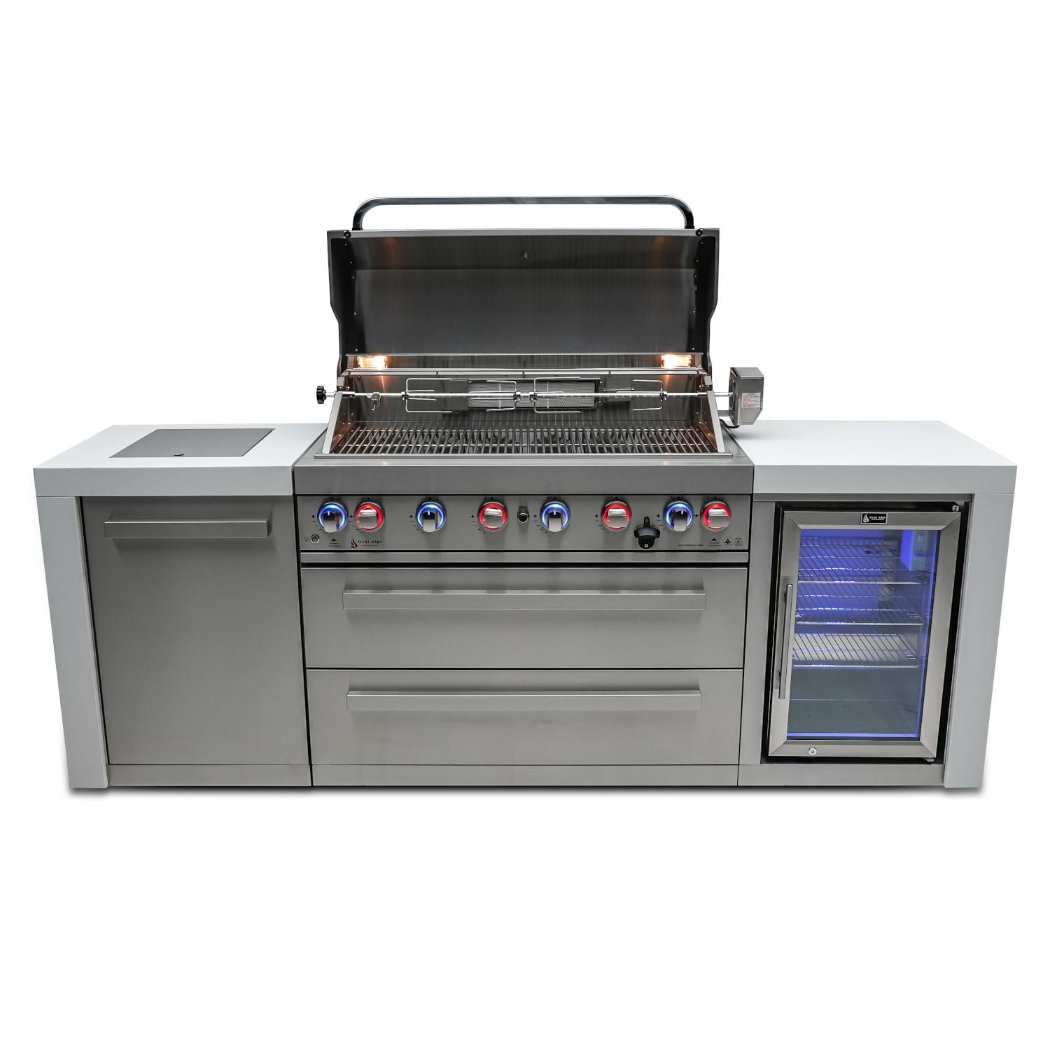 Mont Alpi 805 Deluxe Island Grill with Fridge Cabinet, MAi805-DFC