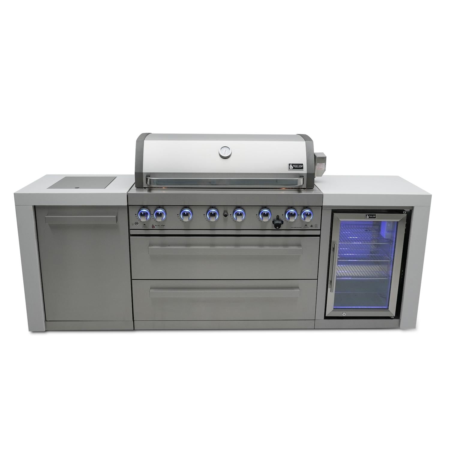 Mont Alpi 805 Deluxe Island Grill with Fridge Cabinet, MAi805-DFC
