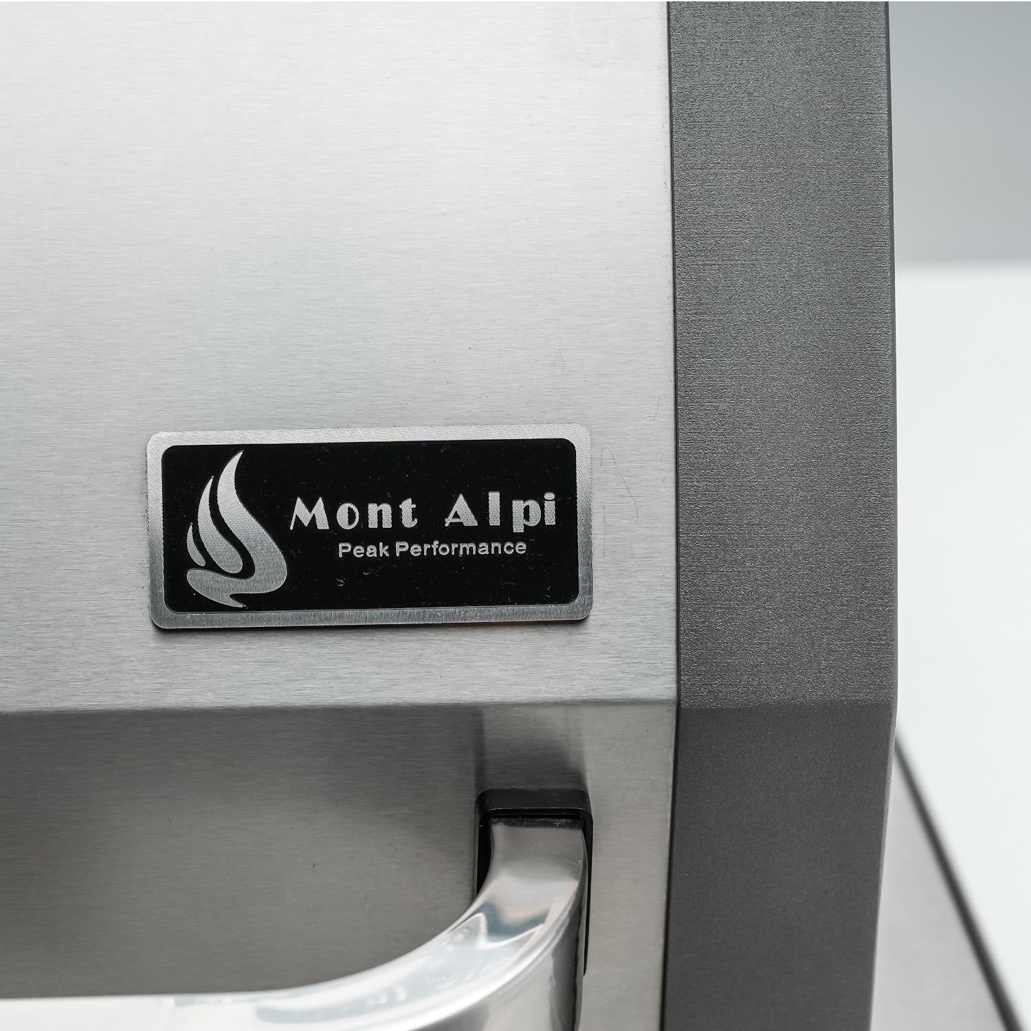 Mont Alpi 805 Deluxe Island Grill with 90 Degree Corner and Fridge Cabinet, MAi805-D90FC