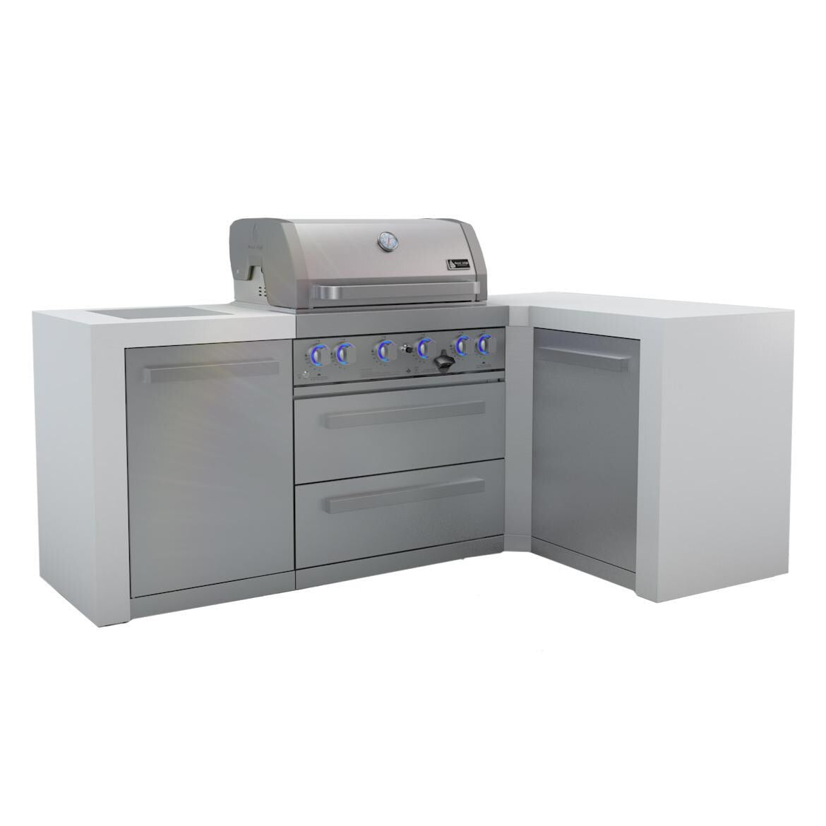 Mont Alpi 400 Deluxe Island Grill with 90 Degree Corner, MAi400-D90C