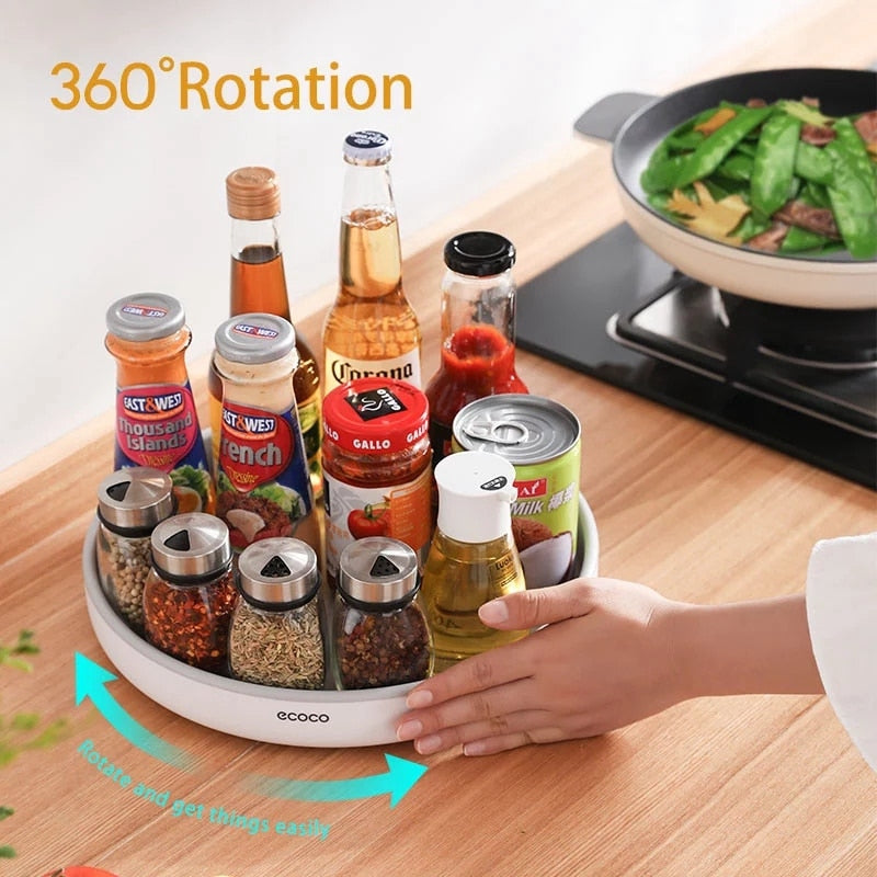 Rotating Spice Holder, 360 Degree Seasoning Organizer, Countertop Seasoning Rack, Spice Storage for Kitchen, Rotating Cake Turntable