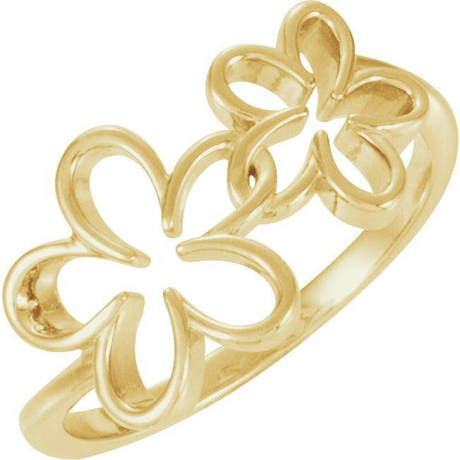 14K Yellow Flower Ring