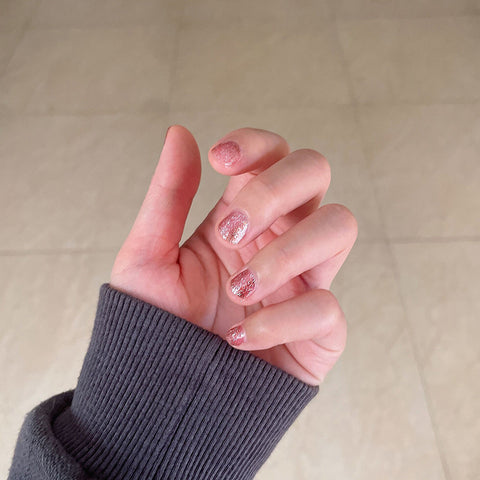 pink bling nails