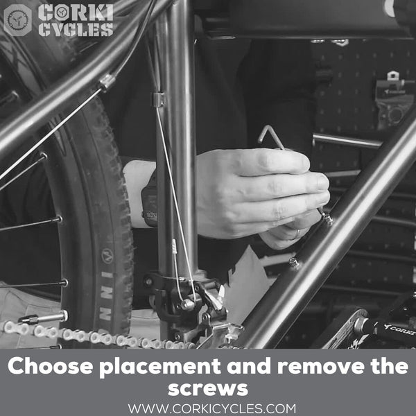 choose placement and remove bottle cage screw-corki cycles