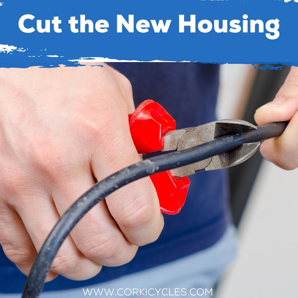 Cut the new shift outer tube-Corki Cycles