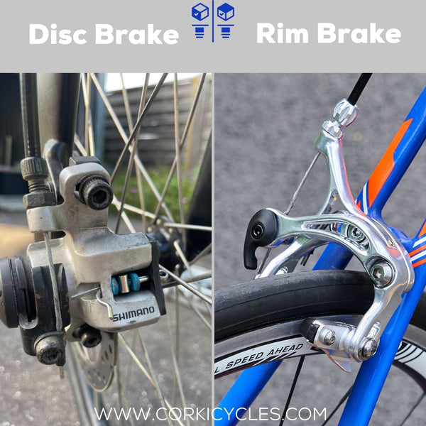 Disc Brake and Rim Brake Image -Corki Cycles