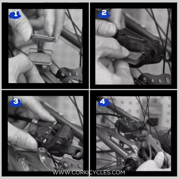 Install the new brake pads steps-Corki Cycles