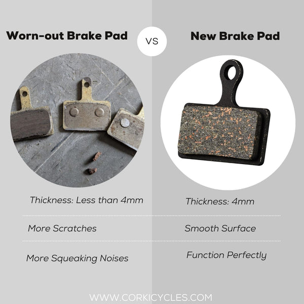 Worn-out Brake pad-Corki Cycles
