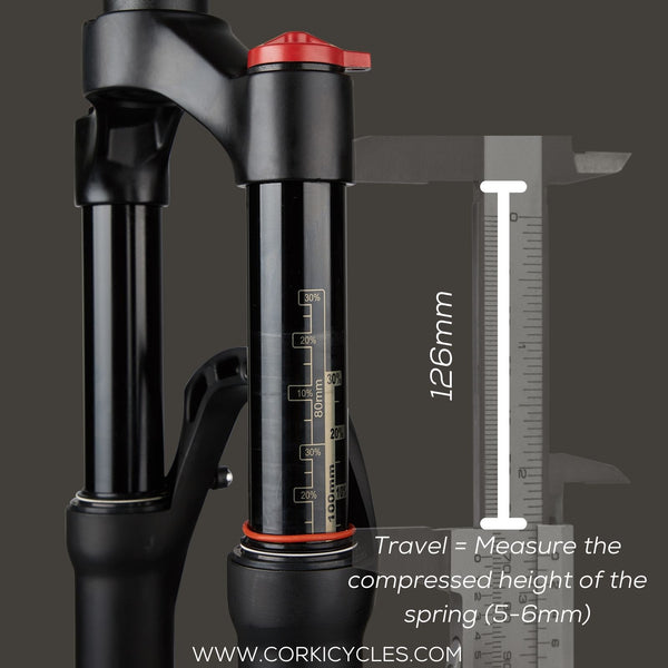 measure the bike front fork travel -Corki Cycles