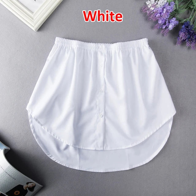 Shirt Extenders Women Fake Shirt Tail Irregular Skirt Blouse Tail Hem Soft Cotton Detachable Underskirt Casual Sweater Hemline