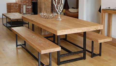 Wood or Metal Dining Table