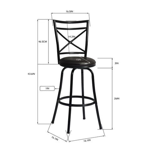 Way2Furn Vintage Industrial Counter Height Bar Stools