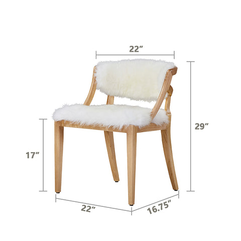 Way2Furn Wool Upholstery Wood Frame Accent Chair