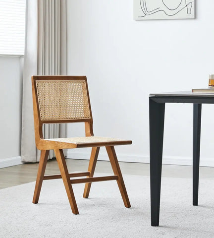 One Natural Wood Chair – Cane Chair – Rattan Chair – Way2Furn