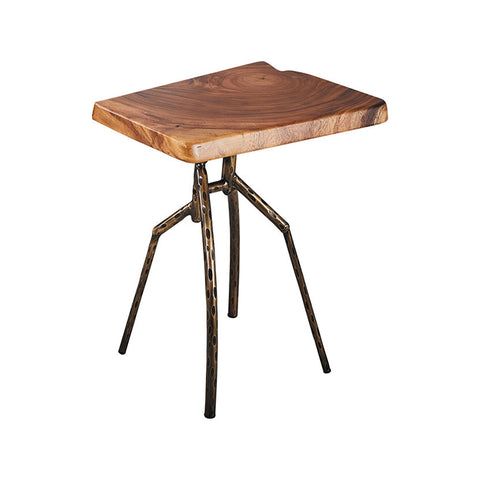 wood table with metal legs