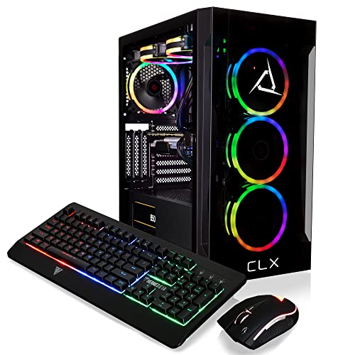 CLX Gaming PC - AMD Ryzen 9 7900X, GeForce RTX 4070 Ti, 1TB NVMe SSD, 4TB HDD, 32GB DDR5, Black